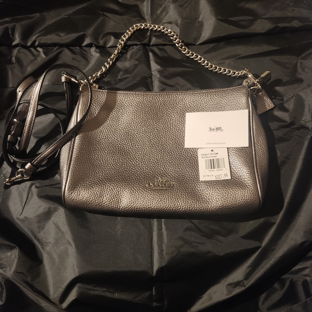 Coach Silver Leather 3 In 1 Bag